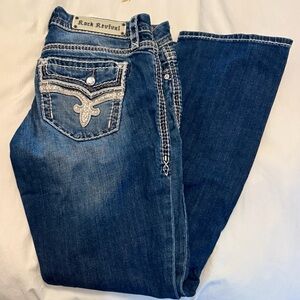 Rock Revival Women’s Letbury Jeans with Amber and Cream Contrast Stitching